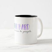 Werk hard en wees aardig tweekleurige koffiemok (Voorkant rechts)