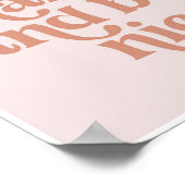 Werk hard en wees mooi  Retro roze lettertype Poster (Hoek)