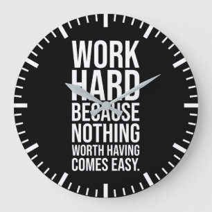 Werk hard - Gym, Hustle, Succes, Motivatie Grote Klok