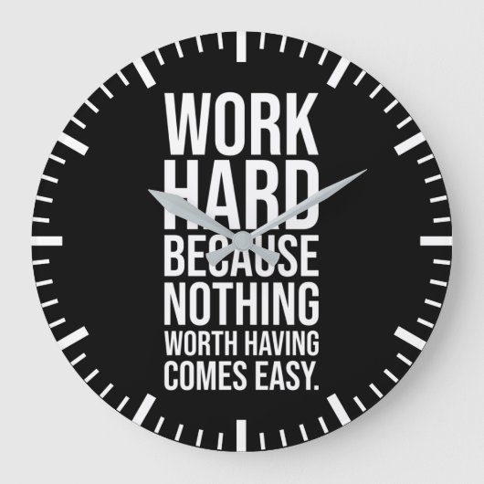 Werk hard - Gym, Hustle, Succes, Motivatie Grote Klok (Voorkant)