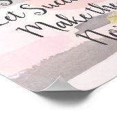 WERK HARD IN SILENCE - Roze Gold Quote Poster (Hoek)