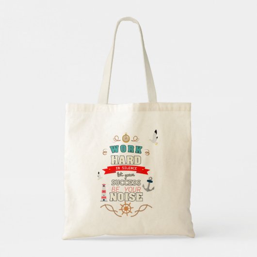 Werk hard in stilte tote bag (Achterkant)