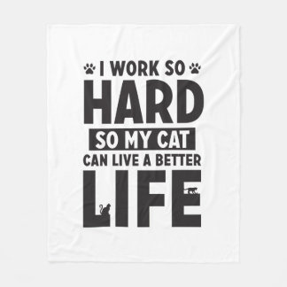 Werk Hard Kat Beter Leven Internationale Kattendag Fleece Deken