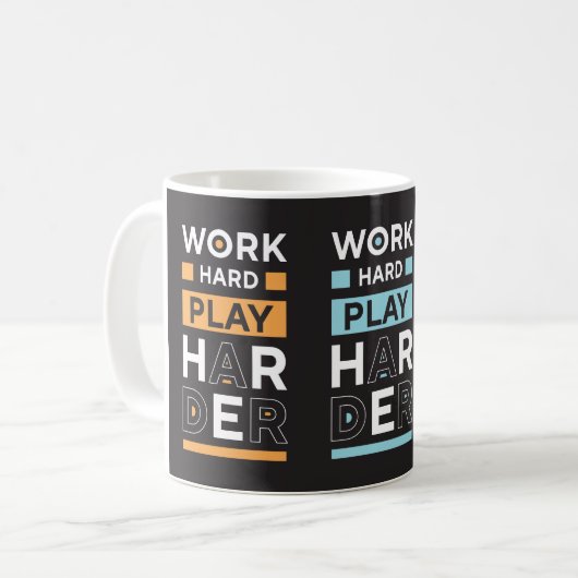 Werk hard koffiemok (Voorkant links)