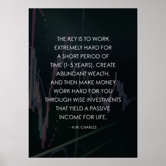 Werk hard - maak geld voor je werk - Motivatie Poster (Voorkant)