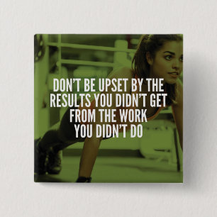 Werk hard - Motivatie gym-werkout voor vrouwen Vierkante Button 5,1 Cm