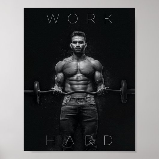 Werk hard | Motivatie spiering Poster (Voorkant)