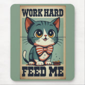 Werk hard Oude  Cat Muismat (Voorkant)