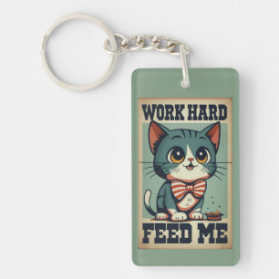 Werk hard Oude  Cat Sleutelhanger