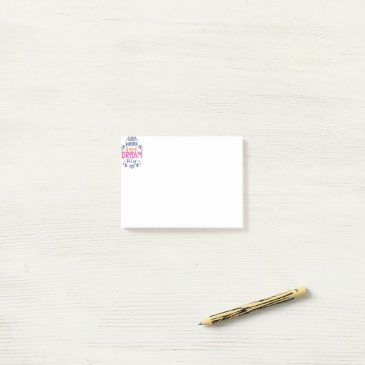 Werk hard post-it® notes (Op bureau)