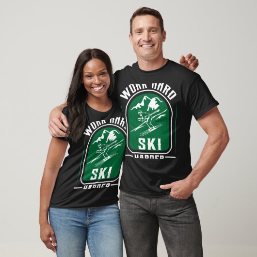 Werk Hard Ski Harder Workaholic en Ski Aholic T-shirt (Unisex)