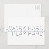 Werk hard, speel hard briefkaart (Voorkant / Achterkant)