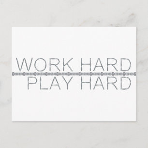 Werk hard, speel hard briefkaart
