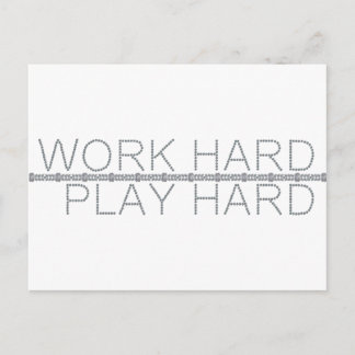 Werk hard, speel hard briefkaart