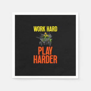 Werk Hard Speel zo hard ATV Quad Rijden Meme Servet