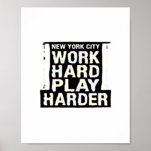 Werk Hard Speel Zo Hard - Dag van de Arbeid Grappi Poster