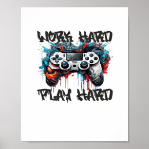 Werk hard, speel zo hard - Dag van de Arbeid Poster