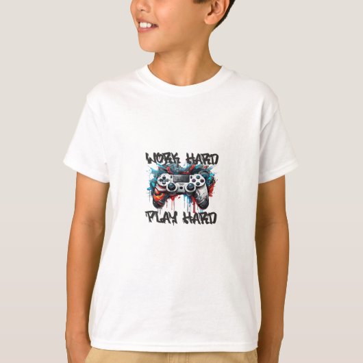 Werk hard, speel zo hard - Dag van de Arbeid T-shirt (Voorkant)