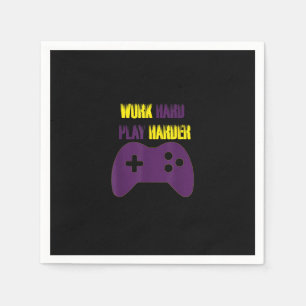 Werk hard Speel zo hard Gaming Gamer Videogames Servet