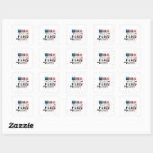 Werk Hard Speel zo hard Grappig Quote Dag van de A Vierkante Sticker (Vel)