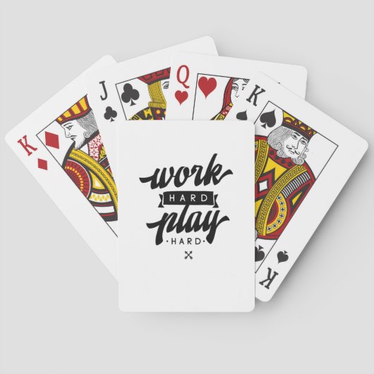 Werk Hard Speel zo hard Inspirerend quotes Classi Pokerkaarten (Achterkant)