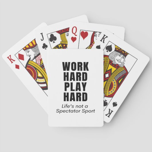 Werk hard Speel zo hard Klassiek Pokerkaarten (Achterkant)