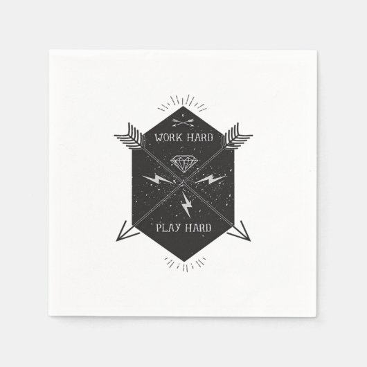 Werk hard Speel zo hard Klassiek Servet (Voorkant)