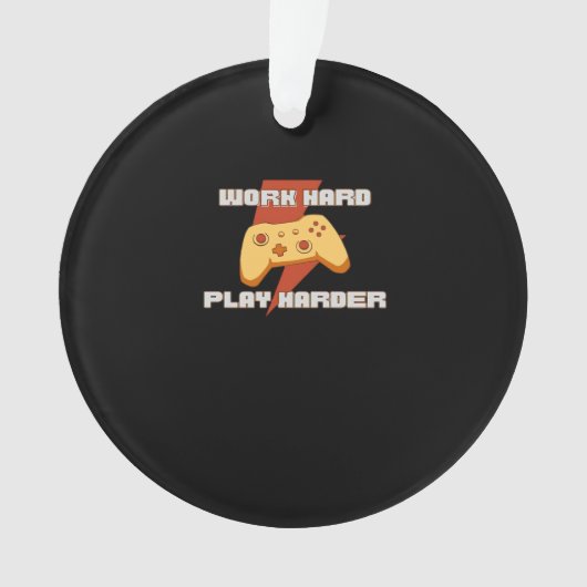 Werk Hard Speel zo hard Meme Quote Ornament (voorkant)