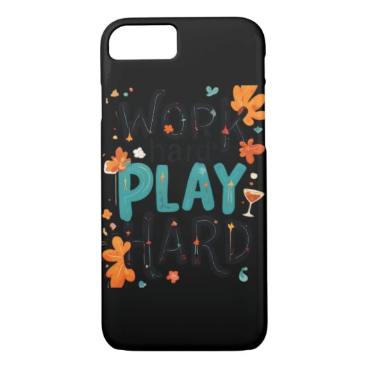 Werk Hard Speel zo hard Motivatie Quote Leuk Desi Case-Mate iPhone Case (Achterkant)