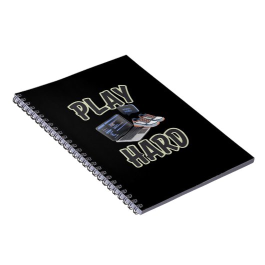 Werk hard Speel zo hard Motivatie tech en sport Notitieboek (Rechterzijde)