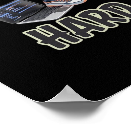 Werk hard Speel zo hard Motivatie tech en sport Poster (Hoek)