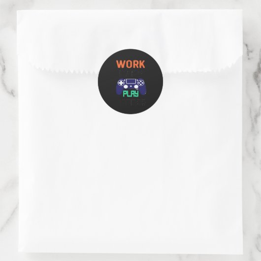 Werk hard, speel zo hard ontspannen fit ronde sticker (Tas)