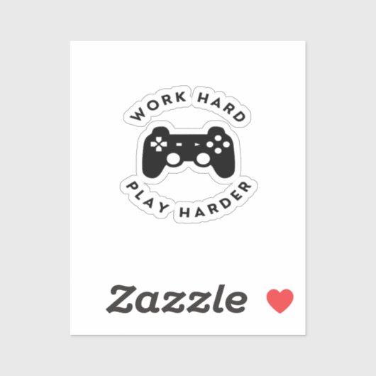 Werk hard Speel zo hard Ontwerp Classic Sticker (Vel)