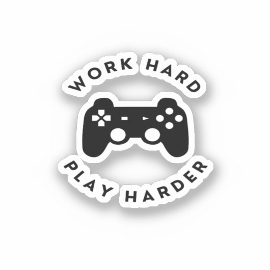 Werk hard Speel zo hard Ontwerp Classic Sticker (Voorkant)