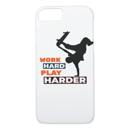 Werk Hard Speel zo hard Skateboarder Classic Case-Mate iPhone Case (Achterkant)
