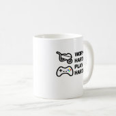 Werk hard, speel zo hard Statement Design Classic Koffiemok (Voorkant rechts)