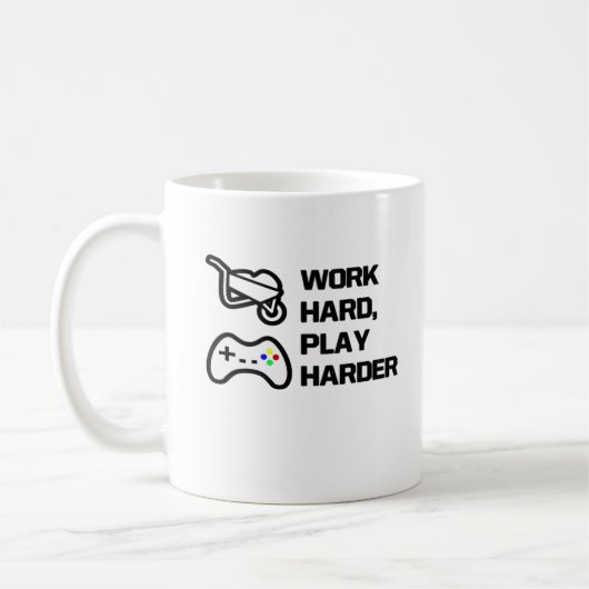 Werk hard, speel zo hard Statement Design Classic Koffiemok (Links)