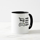 Werk hard, speel zo hard Statement Design Classic Mok (Voorkant rechts)