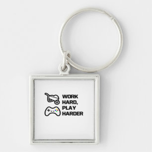 Werk hard, speel zo hard Statement Design Classic Sleutelhanger