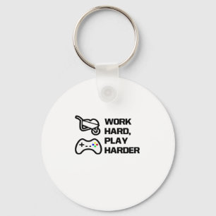 Werk hard, speel zo hard Statement Design Classic Sleutelhanger