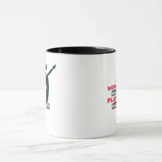 Werk hard Speel zo hard Volleybal Speler Classic Mok (Midden)