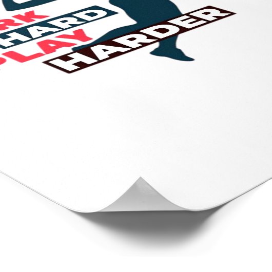Werk hard Speel zo hard Volleybal Speler Classic Poster (Hoek)