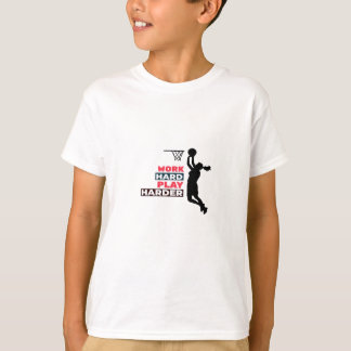 Werk hard Speel zo hard Vrouw basketbalspeler CL T-shirt