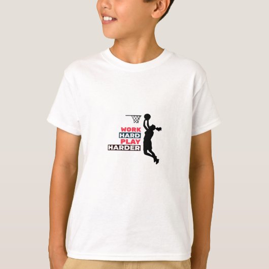 Werk hard Speel zo hard Vrouw basketbalspeler CL T-shirt (Voorkant)