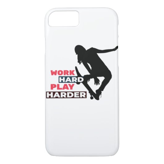 Werk Hard Speel zo hard Vrouw Skateboarder Classic Case-Mate iPhone Case (Achterkant)