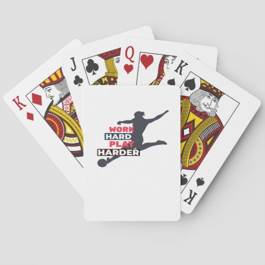 Werk Hard Speel zo hard Vrouw Voetballer Classi Pokerkaarten (Achterkant)