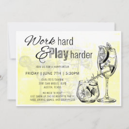 Werk Hard Spelen Harder Happy Hour Uitnodigen Kaart