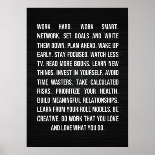 Werk Hard - Succes en Gym Motivatie Poster