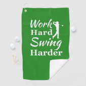Werk Hard Swing Harder Grappig Golf Thema Golfhanddoek (Insitu)