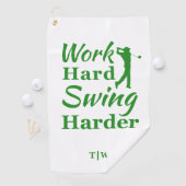 Werk Hard Swing Harder Grappig Golf Thema Golfhanddoek (Insitu)